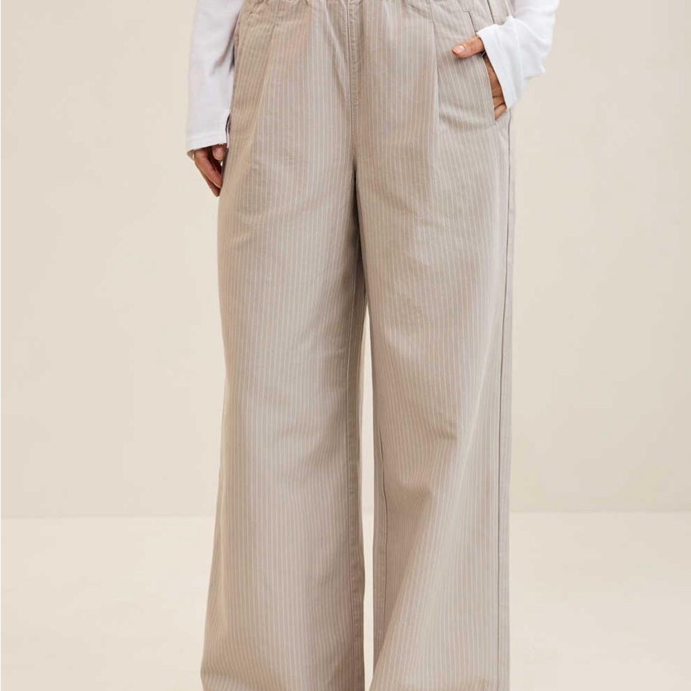 Aerie Beige Striped Trousers NWT